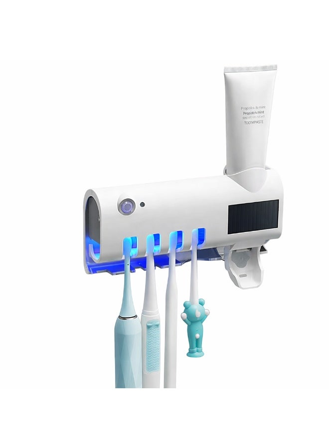 Multi-Function Toothbrush Sterilizer with Toothpaste Dispenser – Wall Mounted Automatic UV Toothbrush Holder - Image 1